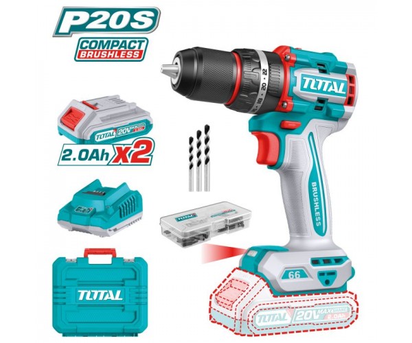 Akumulatorski vrtalnik TIDLI20668E Total Tools